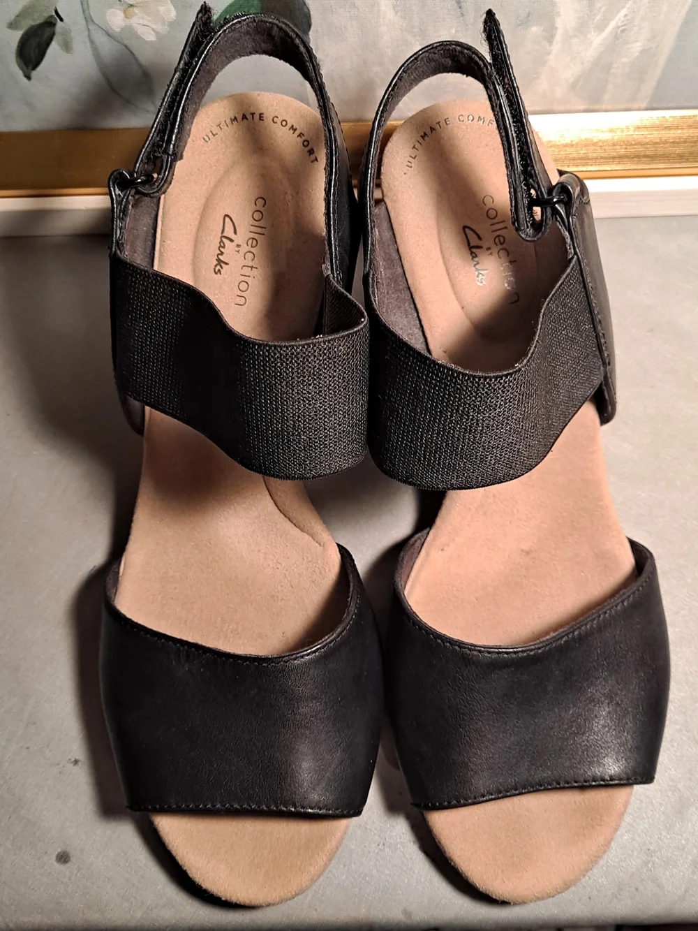 Clarks Black Lafley Lily Wedge Slingback Sandals - Ultimate Comfortable Everyday